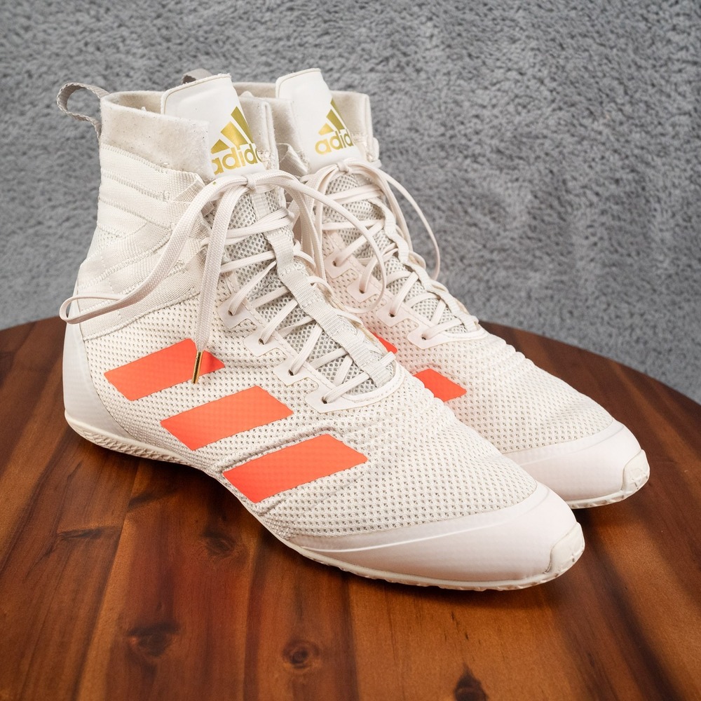 Adidas Mens Speedex 18 FU8173 White Orange Lace-Up Boxing MMA Shoes Size 11